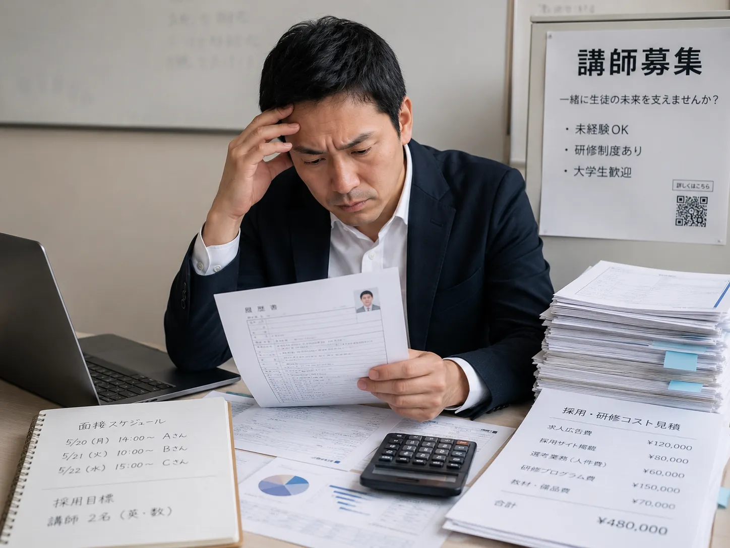 講師募集に悩む塾長