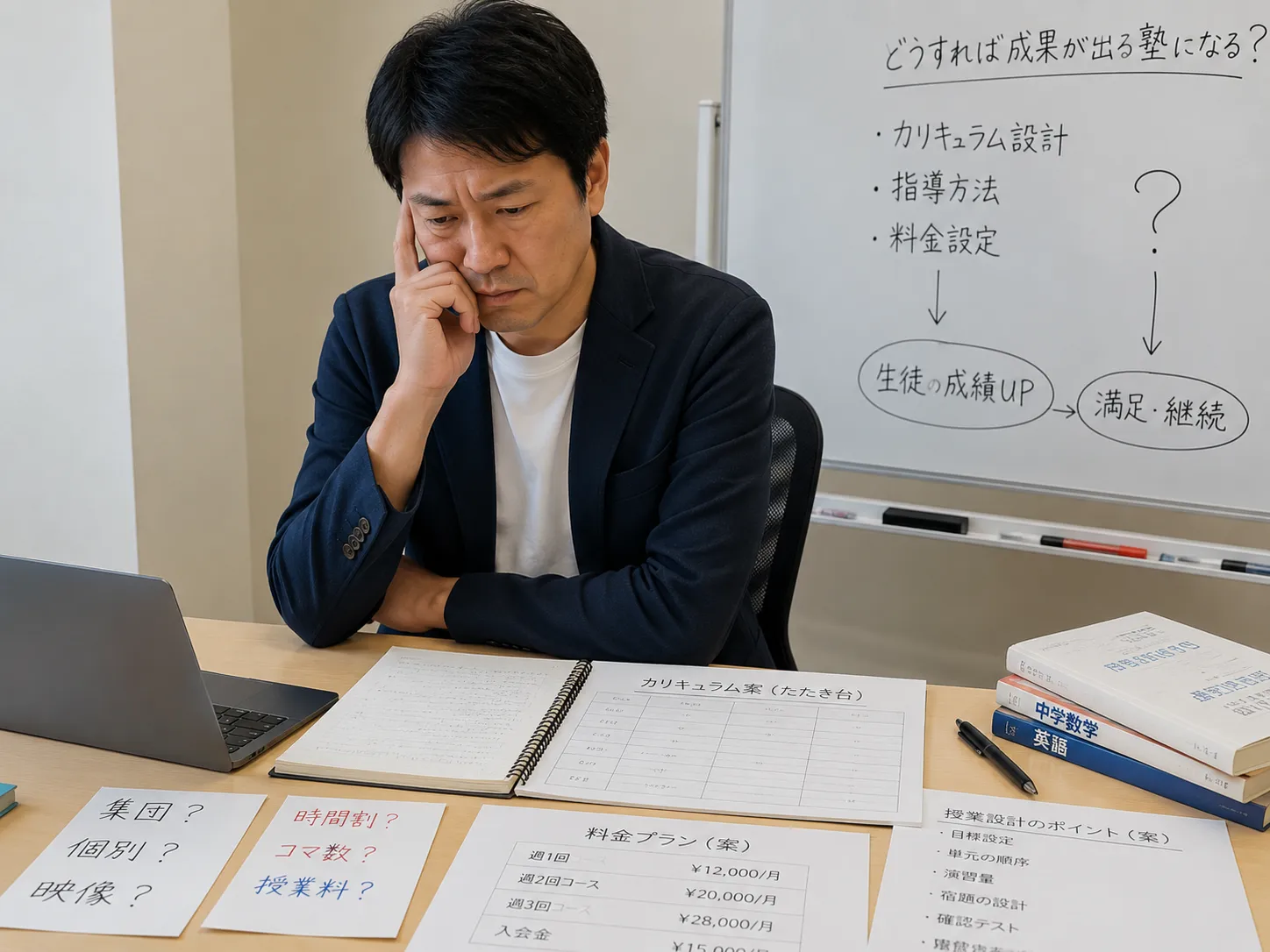 カリキュラム・料金設計に悩む塾長