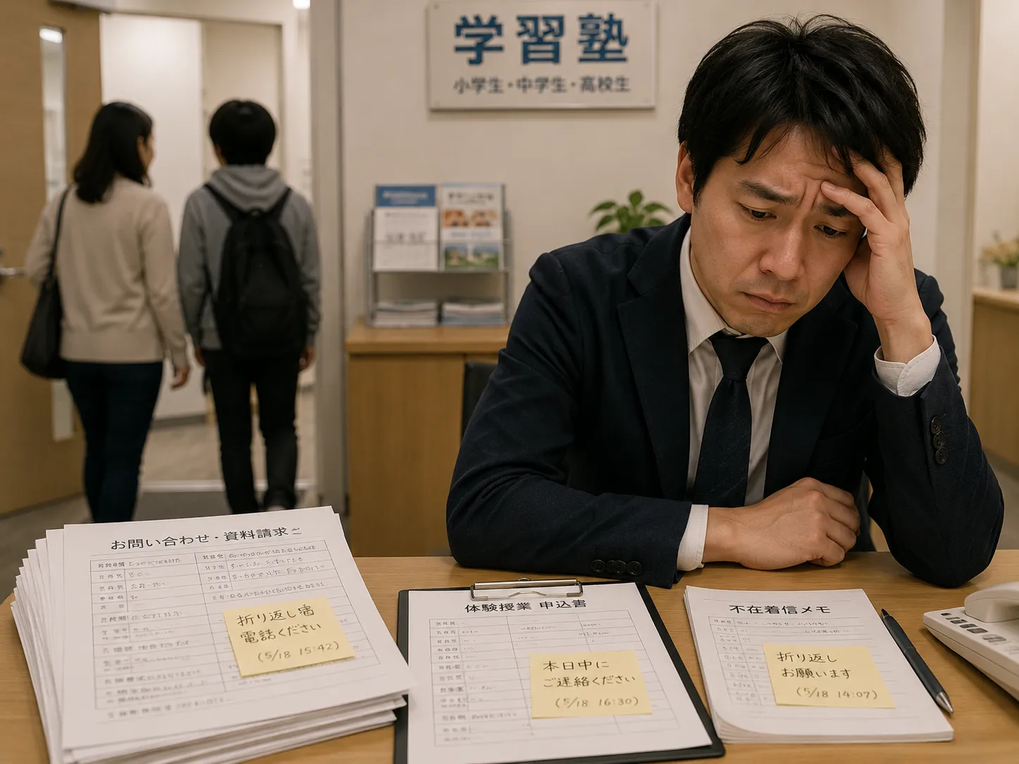 問い合わせ対応が追いつかず機会損失する塾